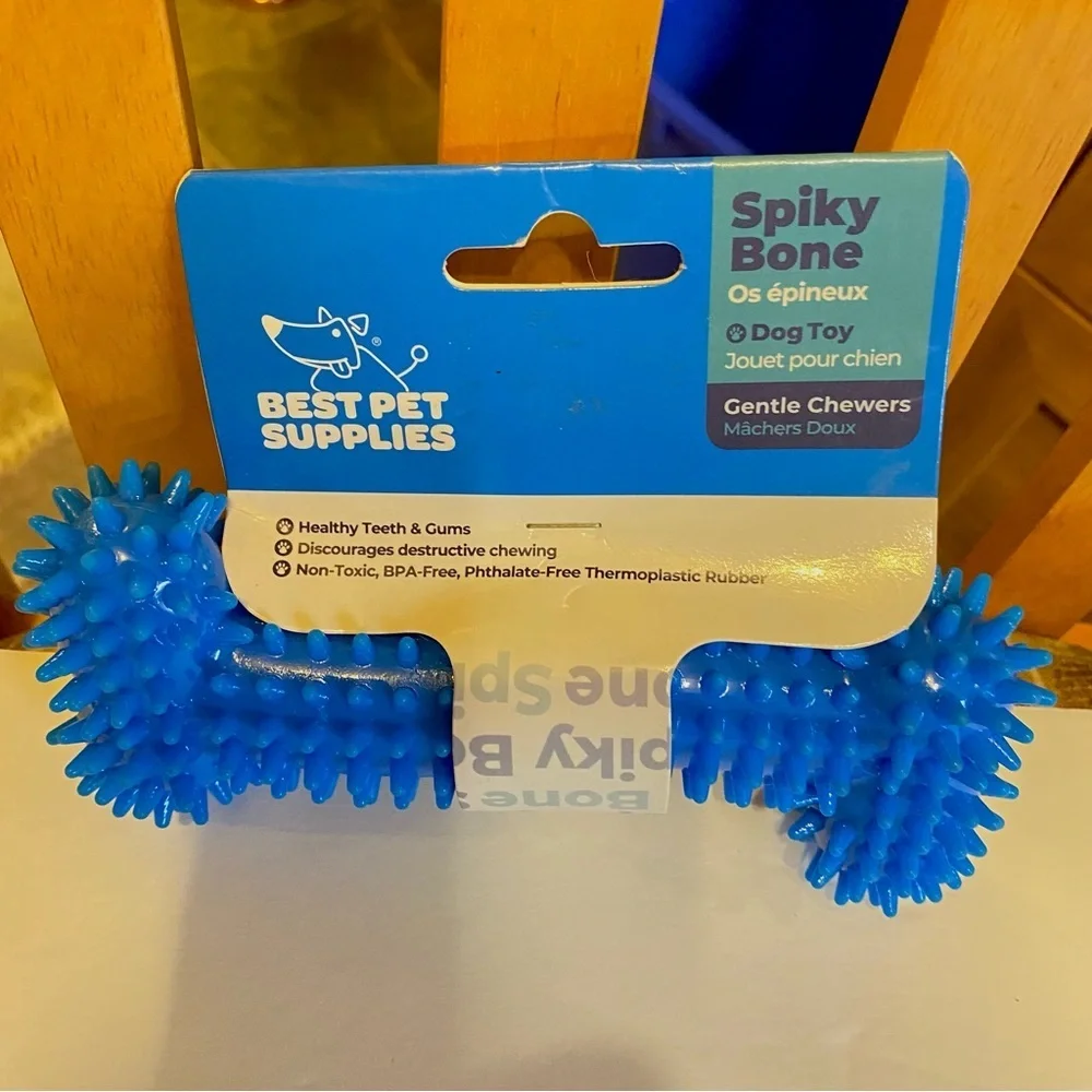 Blue Spiky Bone Dog Toy - Picture 3 of 6
